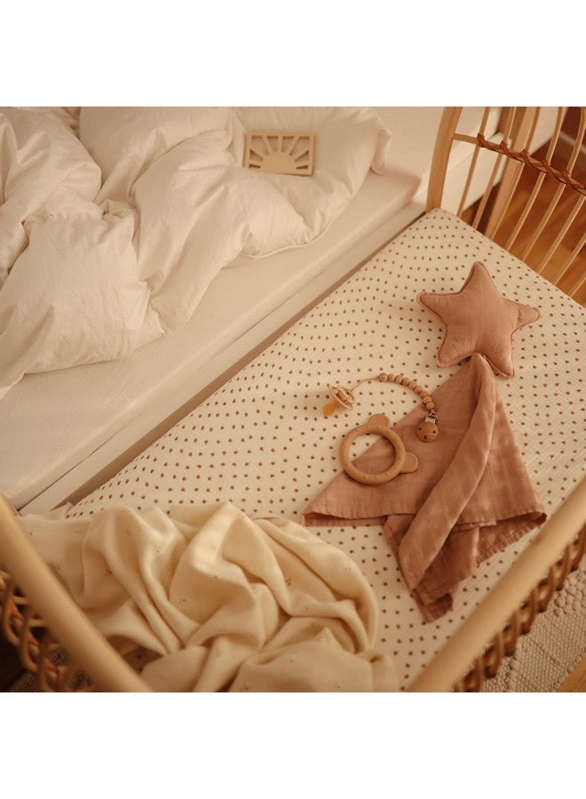 mushie Extra Soft Muslin Fitted Mini Crib Sheet | 24"x 38" (Bloom) - Image 4