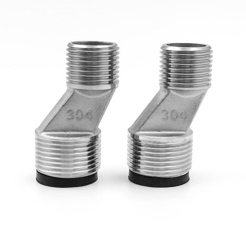 ALTON ALD441 SS304 Grade 2Piece Leg with Wahers for Wall Mixers Silver - Image 1