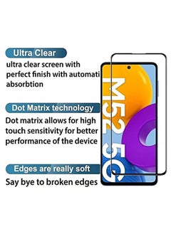 Generic 5D Full Glass Screen Protector For Samsung Galaxy M52 5G (Black Frame)  - Image 2