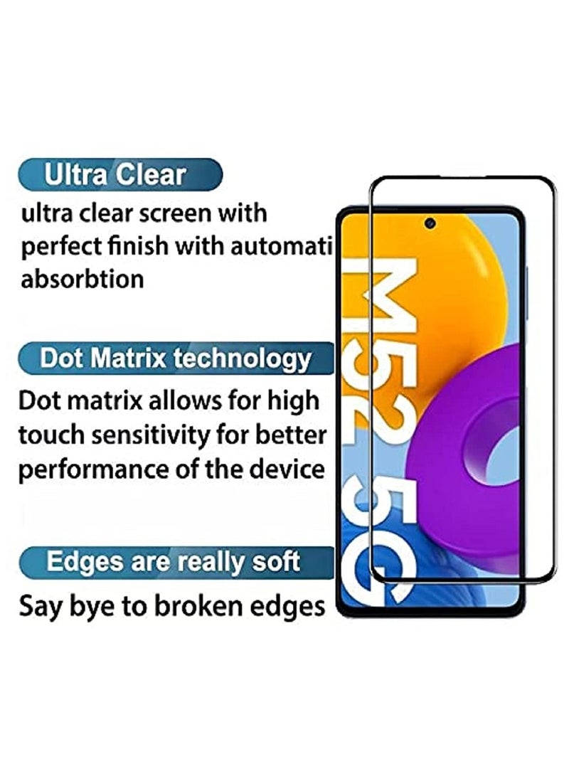 5D Full Glass Screen Protector For Samsung Galaxy M52 5G (Black Frame)