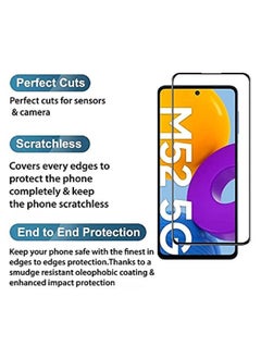 Generic 5D Full Glass Screen Protector For Samsung Galaxy M52 5G (Black Frame)  - Image 3