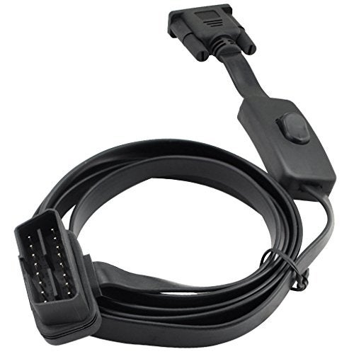 OLLGEN أدابتر كابل OBD 2 OBDII 16 دبوس ذكر إلى DB9 تسلسلي RS232 أنثوي 1.5م 5 قدم مع مفتاح طاقة - Image 2