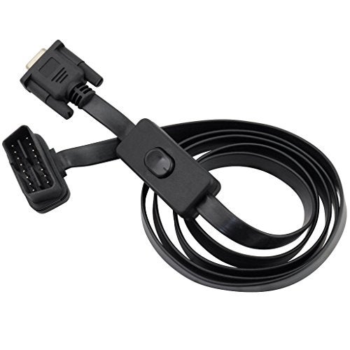 OLLGEN أدابتر كابل OBD 2 OBDII 16 دبوس ذكر إلى DB9 تسلسلي RS232 أنثوي 1.5م 5 قدم مع مفتاح طاقة - Image 5