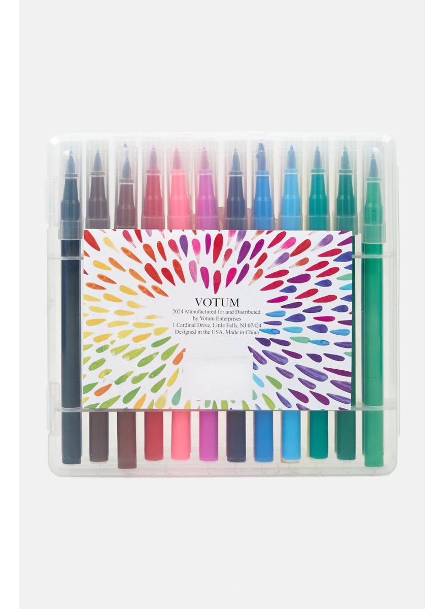 VOTUM 24 Piece Of Watercolor Pens With Compact Storage, Red Combo  - Image 2