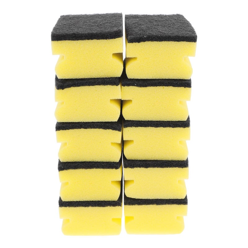 إسفنجات مطبخ عالية الكثافة للأطباق وغسيل السيارات، إسفنجة تنظيف غير قابلة للخدش، 10 قطع، أسود، فرك منزلي متين - Image 2