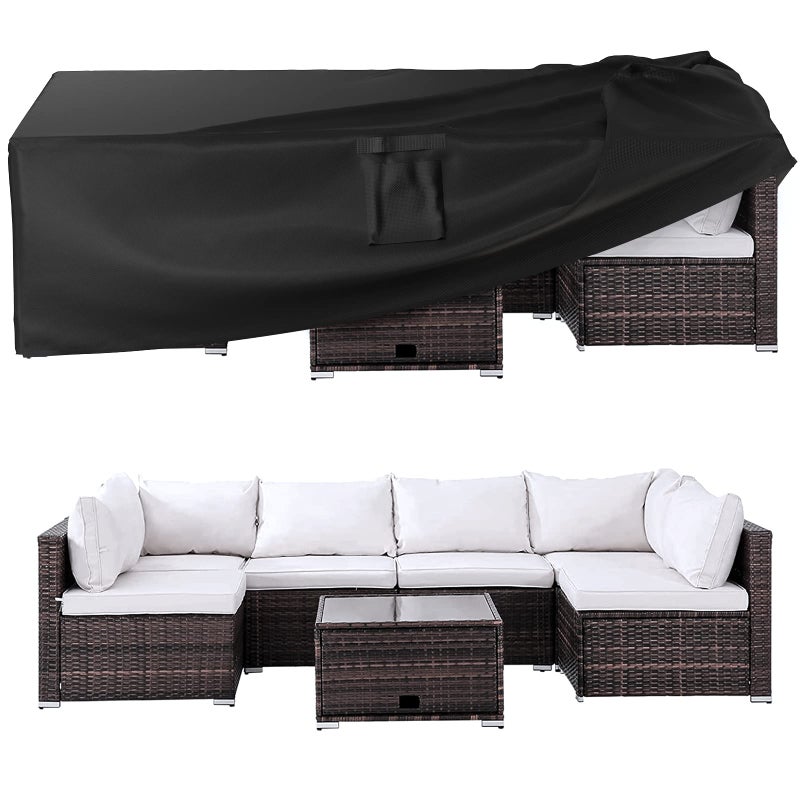 Ruimoy Patio Furniture Covers, Outdoor Furniture Cover Waterproof, General Purpose, Outside Table and Chair Covers, Heavy Duty 600D (108 Inch L x 82 Inch W x 27.9 Inch H) - Image 1