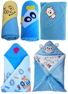 Brandonn Newborn Value Hamper Pack Of 5 Hooded Baby Blankets For Babies(Pack Of 5)  - Image 2