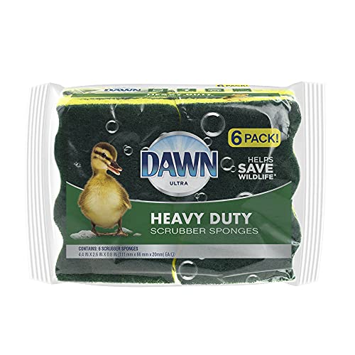 Dawn Heavy Duty Kitchen Dish Sponges, Green/Yellow (Pack of 6) - Image 1