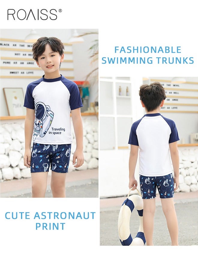 roaiss - 2Pcs Professional Training Swimsuit for Children Round Neck Quick Dry Elastic Hot Spring Split Set Kids Soft Skin-Friendly Breathable Bathing Suit Recommended by Coach Cute Summer Gift - Image 1