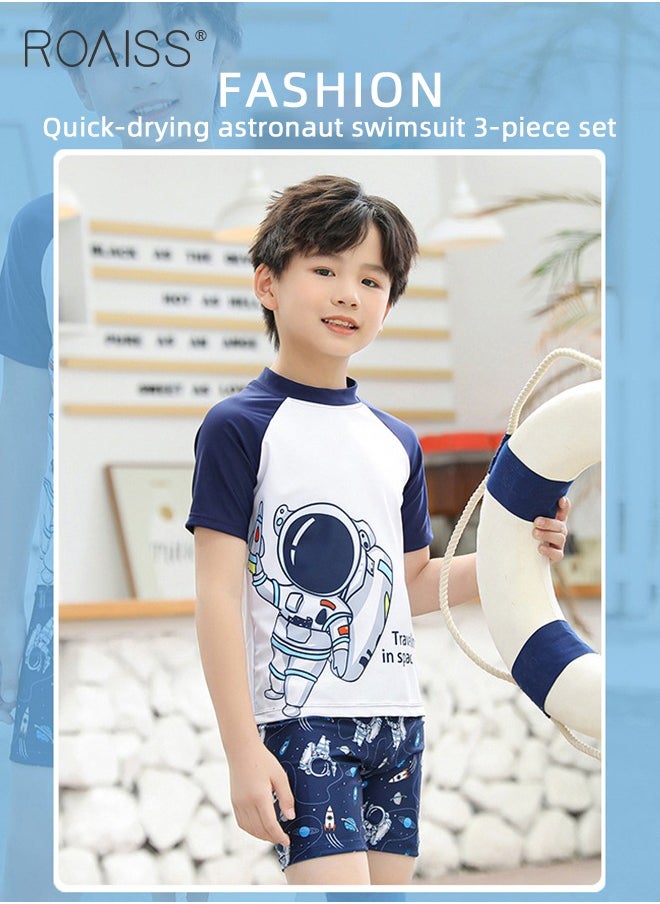 roaiss - 2Pcs Professional Training Swimsuit for Children Round Neck Quick Dry Elastic Hot Spring Split Set Kids Soft Skin-Friendly Breathable Bathing Suit Recommended by Coach Cute Summer Gift - Image 1