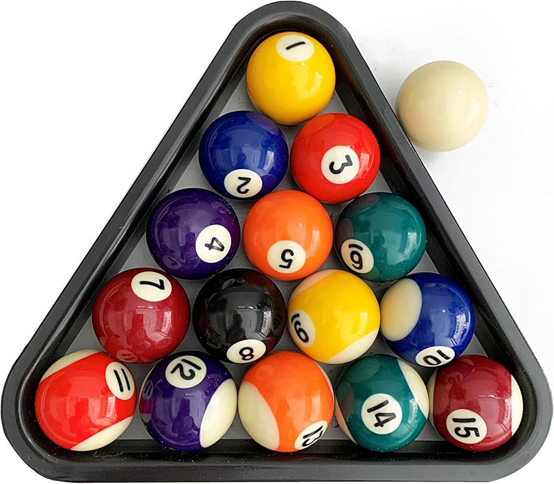 ISPiRiTo Billiard Ball Set Mini Size 1-1/2 Inch Pool Balls Set Complete 16 Balls Set American Style Resin Balls Pool Table Accessories - Image 1