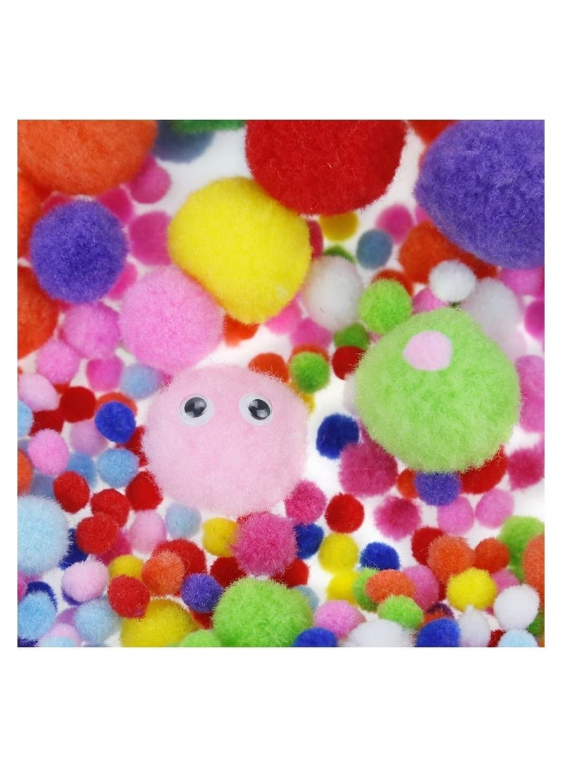 Y&D Pipe Cleaners, Craft Supplies Set, Cleaners Set Which Includes 200 Pcs Chenille Stems, 150 Self-Sticking Wiggle Googly Eyes and 250 Pompoms for Creative DIY School Art Projects (600 Pcs) - Image 4