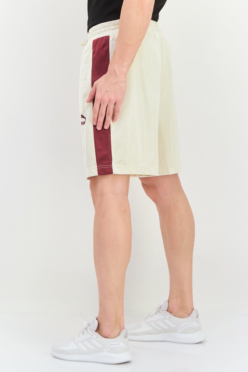 PUMA Men Sportswear Fit Outdoor Shorts, Cream/Maroon - Image 2