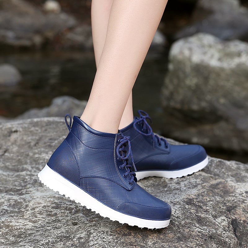 Fashionable And Casual Thick-Soled Short-Tube Non-Slip Rain Boots For Parent-Child Couples Street Soft-Soled Waterproof Versatile Rain Boots - Image 3