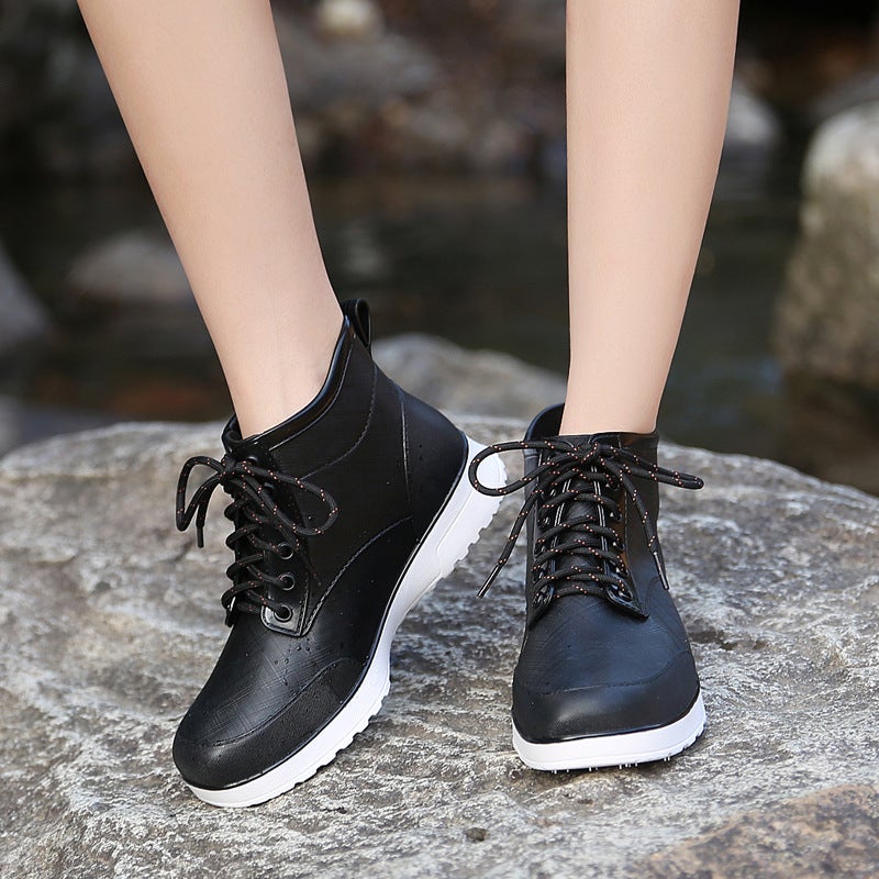 Fashionable And Casual Thick-Soled Short-Tube Non-Slip Rain Boots For Parent-Child Couples Street Soft-Soled Waterproof Versatile Rain Boots - Image 5