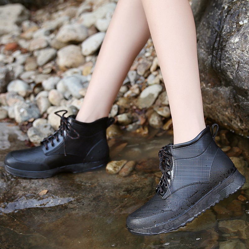 Fashionable And Casual Thick-Soled Short-Tube Non-Slip Rain Boots For Parent-Child Couples Street Soft-Soled Waterproof Versatile Rain Boots - Image 4