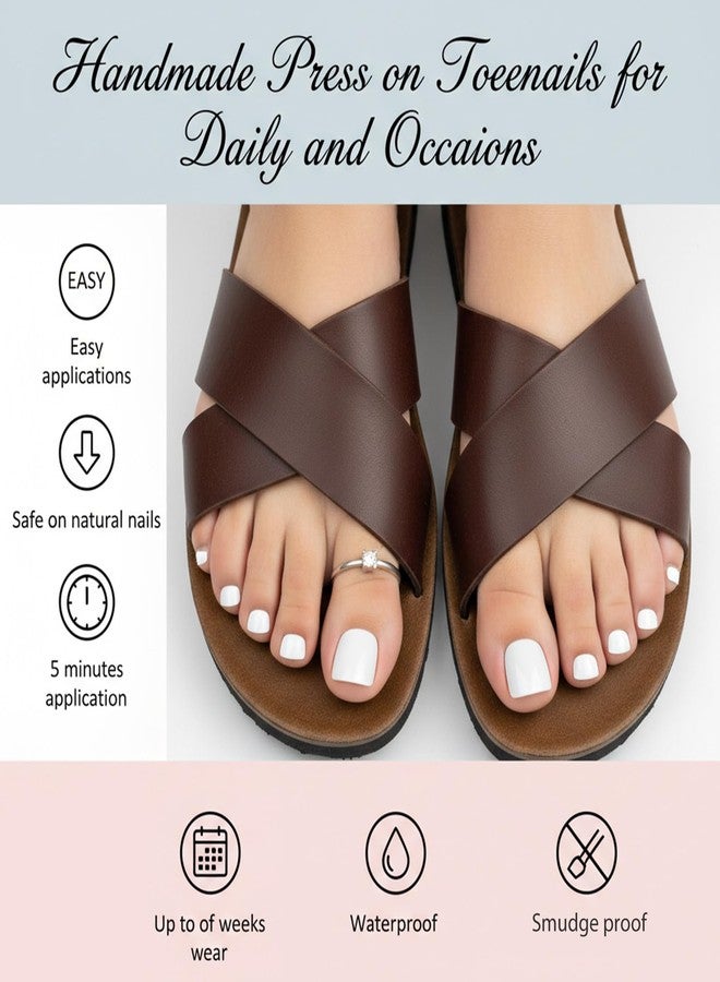 Eldraqth 240 Pcs White Toe Gel X Tips, Square PVC Artificial Toenails Fake Toe Nails Matte Fake Toenails No File Needed Press on Toenails for Women Nail Extensions Salon Foot Pedicure Manicure - Image 5