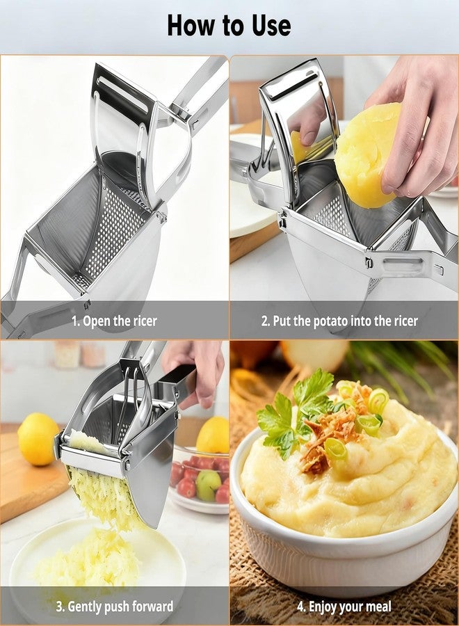 METLUCK Potato Ricer, METLUCK Large 22oz Potato Ricer Potato Masher Stainless Steel Heavy Duty for Smooth and Fluffy Mashed Potatoes - Image 5