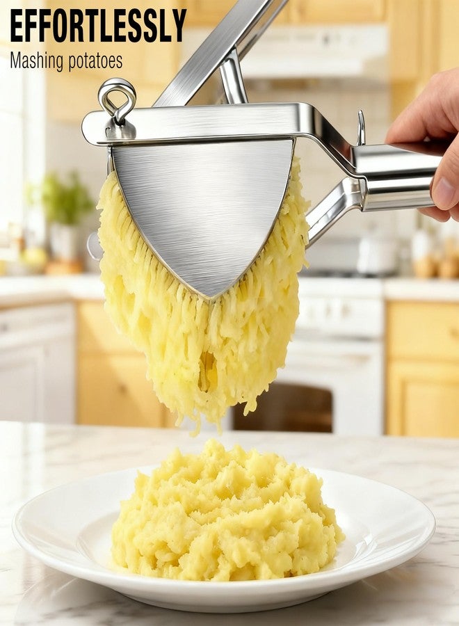 METLUCK Potato Ricer, METLUCK Large 22oz Potato Ricer Potato Masher Stainless Steel Heavy Duty for Smooth and Fluffy Mashed Potatoes - Image 2