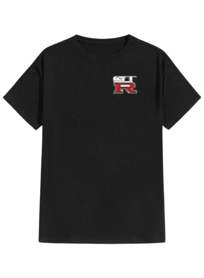 TrendSavy Sports Car Blueprint Graphic T-Shirt for Men | Performance Car Printed Tee | Black - Image 2