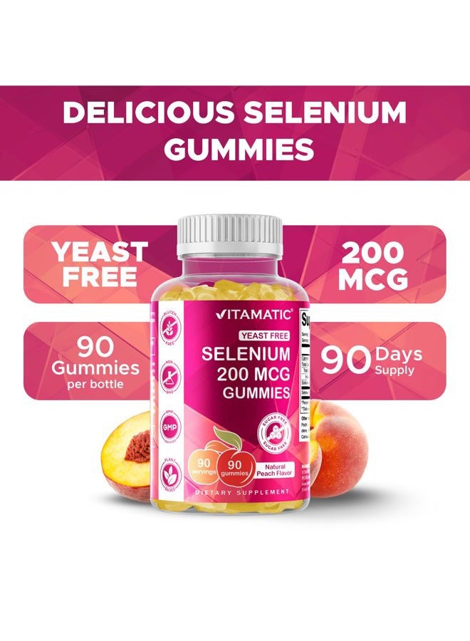 Vitamatic Yeast Free Selenium Gummies 200mcg as Selenomethionine Supplement Essential Trace Mineral with Superior Absorption 90 Pectin Based Gummies - Image 4
