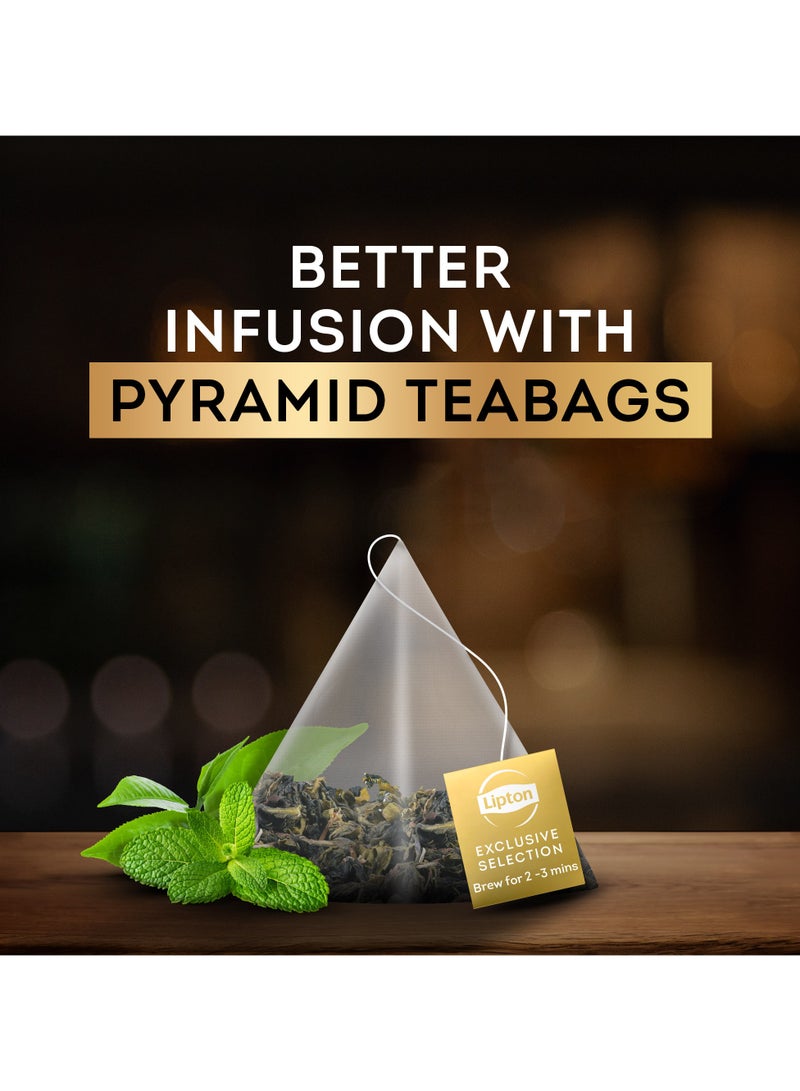 Lipton Exclusive Selection Green Tea & Intense Mint, 25 Pyramid Tea Bags 25 Teabags (50g)