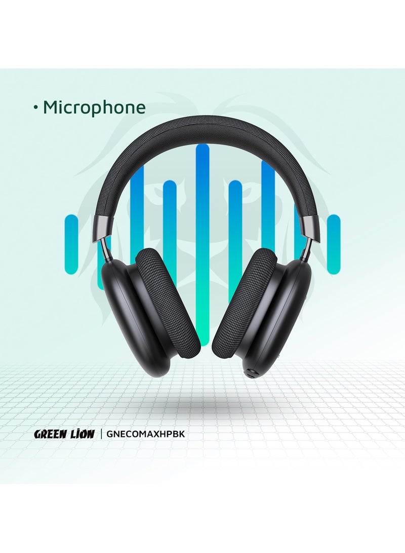 GREEN LION Echo Max Headphone Light Weight / Comfortable to Wear / Aux Cable / Lightweight / Lithium-ion polymer Battery / 10m Transmission Range - Black - Image 4