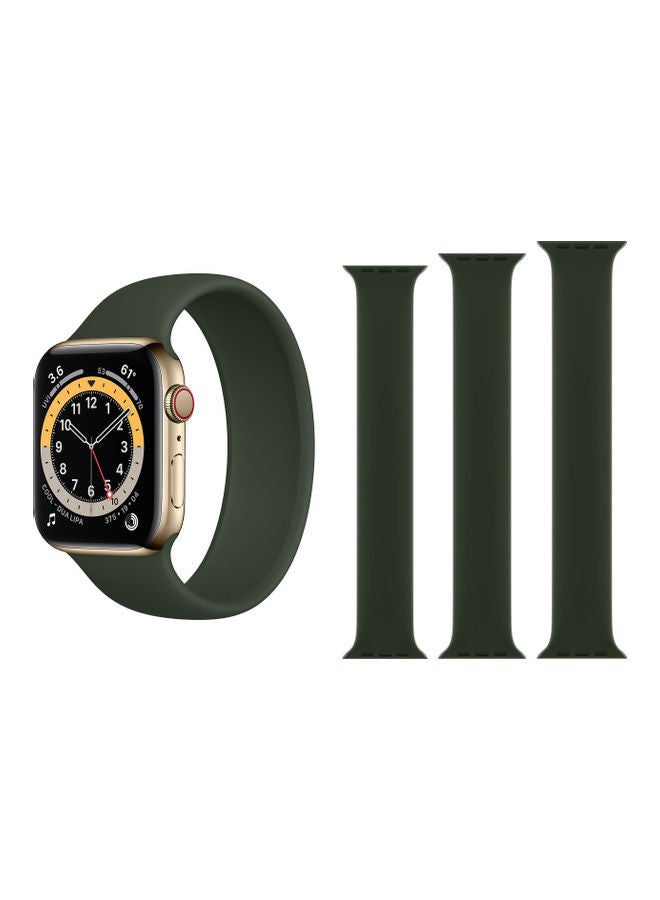 NIBEMINENT 3-Piece Replacement Band For Apple Watch Series 1/2/3/4/5/6/SE 42/44mm Cyprus Green - Image 1