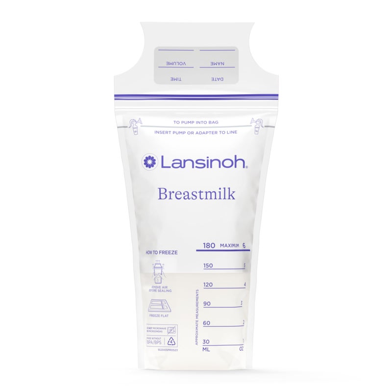 Lansinoh Breastmilk Storage Bags, 200 Count Value Pack, Baby Essentials, Fast Freeze & Thaw Breast Milk Bags for Baby Bottle Feeding, Superior Strength & Stretch, 6 Ounce - Image 1