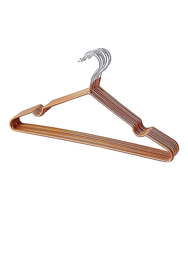 Anti-Slip Metal Hook Hangers 10-Piece Set Golden 41.5cm Durable Home Use Everyday Closet Organization