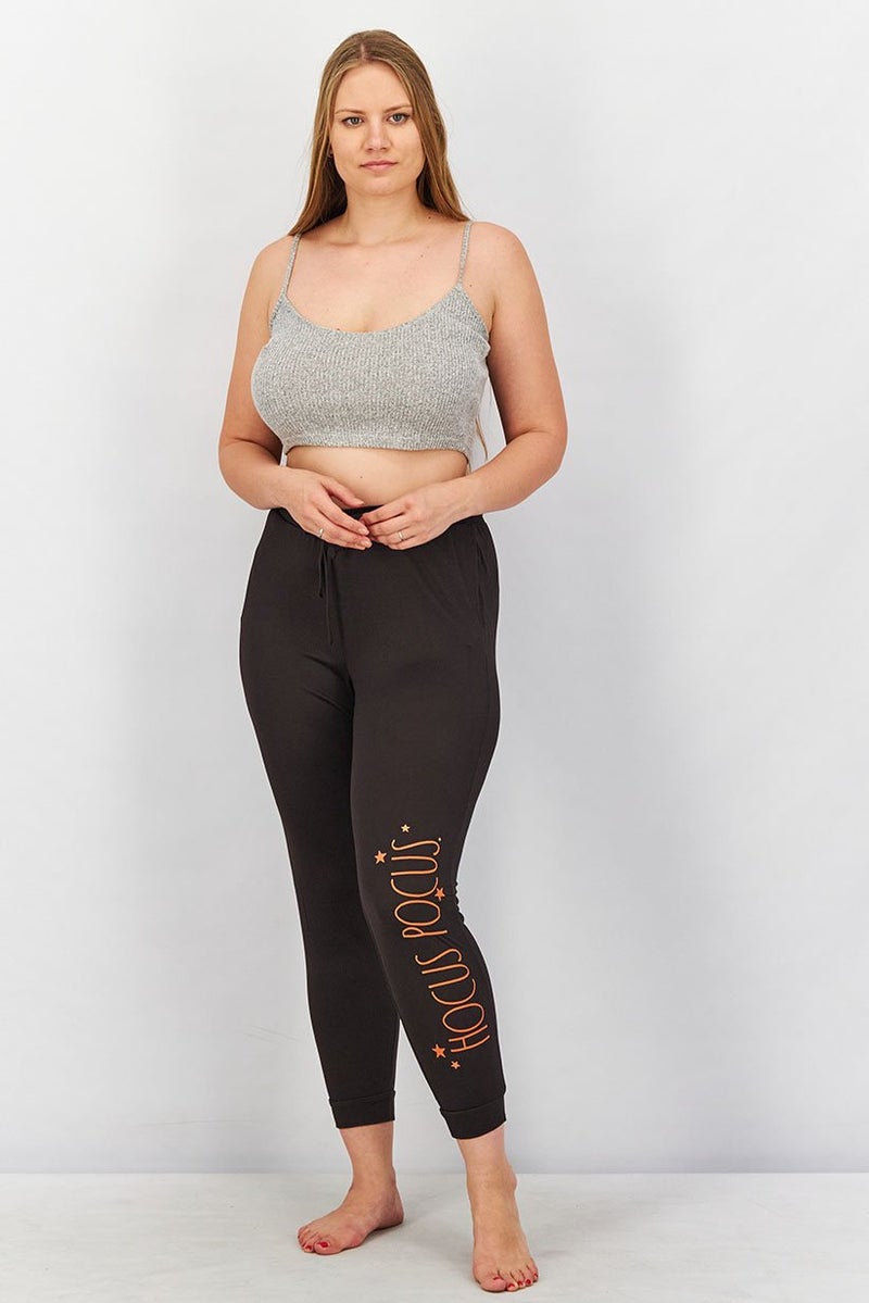 Rae Dunn Women Graphic Print Pyjama Pants, Black and Orange - Image 2