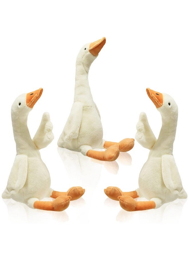Sosation 3 Pieces 15.7'' Swan Stuffed Animal, Goose Plush Stuffed Animal Toy White Fluffy Cute Goose Stuffed Animal Funny Duck Plush Swan Toys Gifts For Kids Home Birthday Favor - Image 1