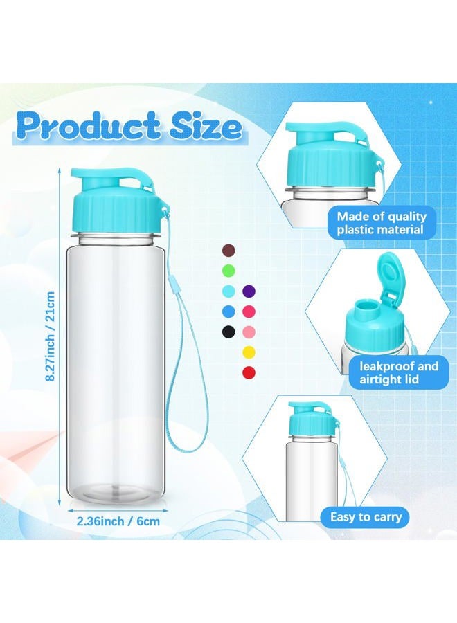 Mifoci 20 Pieces Water Bottle Bulk 17 oz Plastic Water Bottles Bulk Gym Sports Adults Reusable Large Bottles with Leak Proof Flip Top for Party Outdoor(Regular Style,Solid White) - Image 2