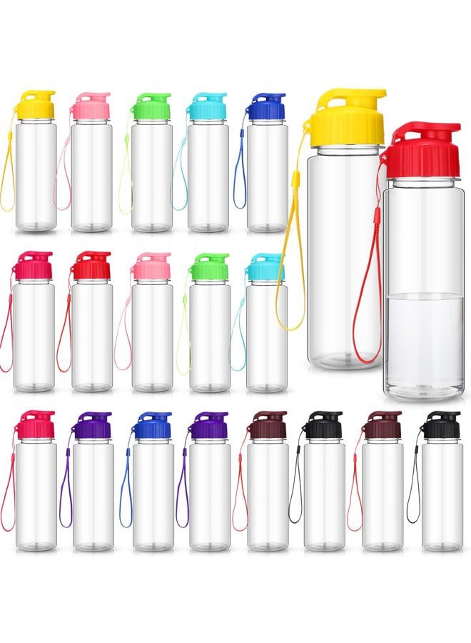 Mifoci 20 Pieces Water Bottle Bulk 17 oz Plastic Water Bottles Bulk Gym Sports Adults Reusable Large Bottles with Leak Proof Flip Top for Party Outdoor(Regular Style,Solid White) - Image 1