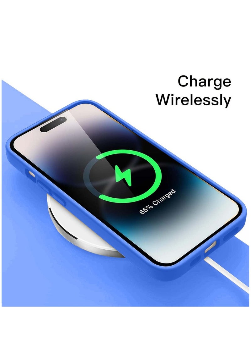 Techie Soft Smooth Silicone Back Cover Case with Built-in Magnetic, inner side Microfiber Lining for Apple iPhone 15 Pro  – Blue - Image 4