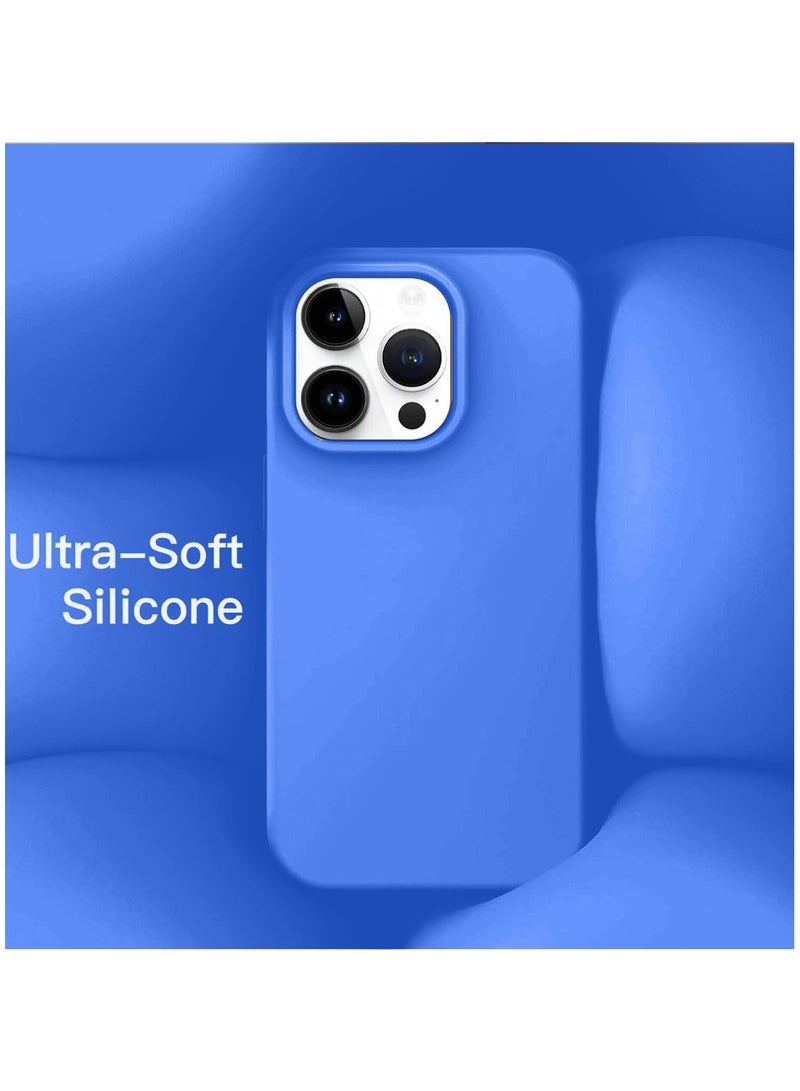 Techie Soft Smooth Silicone Back Cover Case with Built-in Magnetic, inner side Microfiber Lining for Apple iPhone 15 Pro  – Blue - Image 2