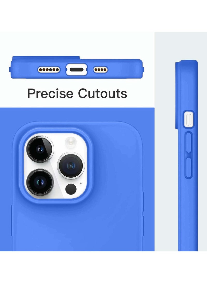 Techie Soft Smooth Silicone Back Cover Case with Built-in Magnetic, inner side Microfiber Lining for Apple iPhone 15 Pro  – Blue - Image 3