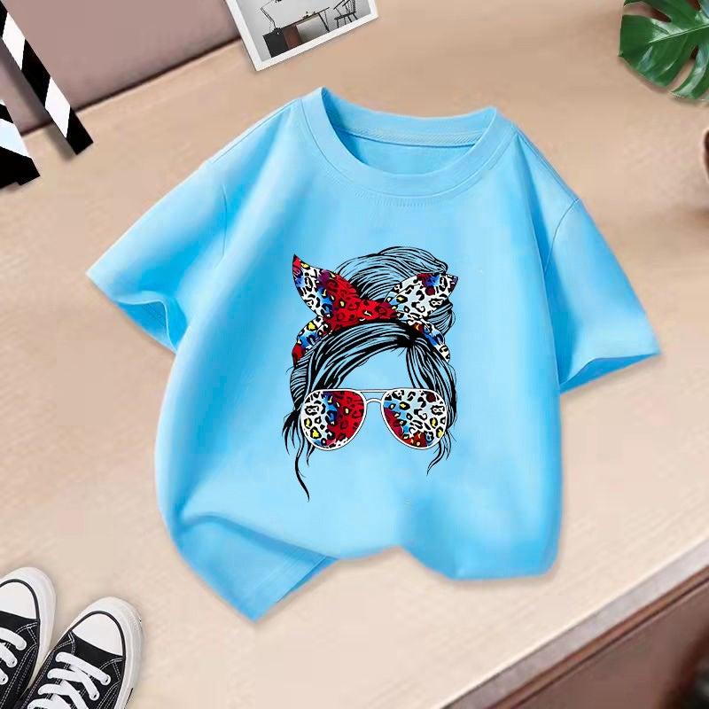 Children'S T-Shirt Short-Sleeved 2025 Crewneck Head Printed Top Loose Casual Half-Sleeved Children'S Wear - Image 1