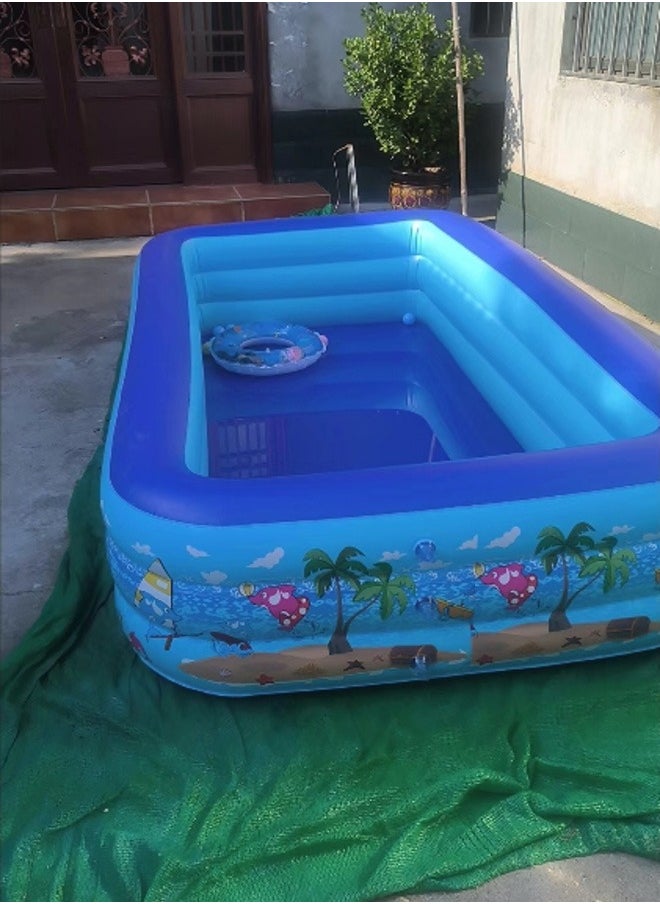 null - 260X160X53CM Gift For Kids Inflatable Swimming Pool,Inflatable Kiddie Pool Fun Outdoor Water Toys for Girls Boys - Image 1