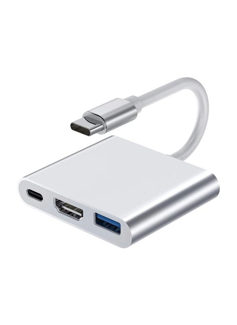 HDMI to USB C Multiport Adapter, 3 in 1 Converter, C Type to HDMI Cable, USB C to HDMI AV Adapter, USB-to-VGA Adapters, Digital AV 4K Displayport to HDMI USB C Spliter TV/Monitor Combo, USB C HUB