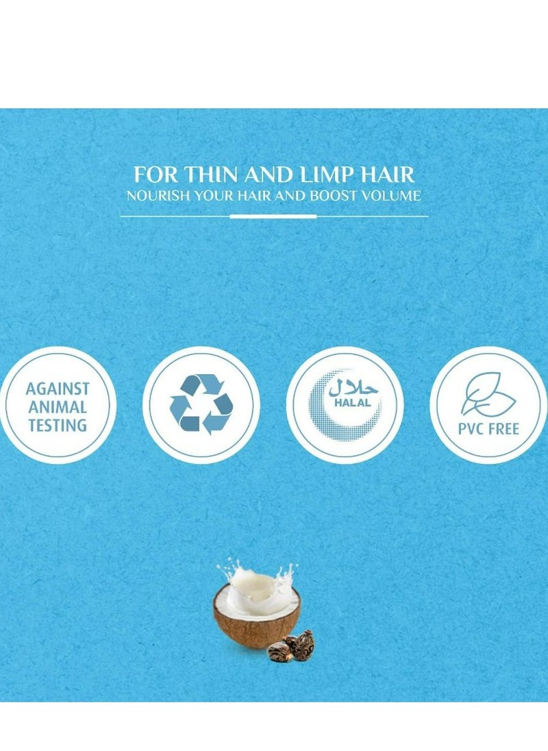 Naturals Volume & Thickness Shampoo 200 ml Enriched with Coconut & Castor Extracts For Thin & Limp Hair With Nourishing Vatika Oils