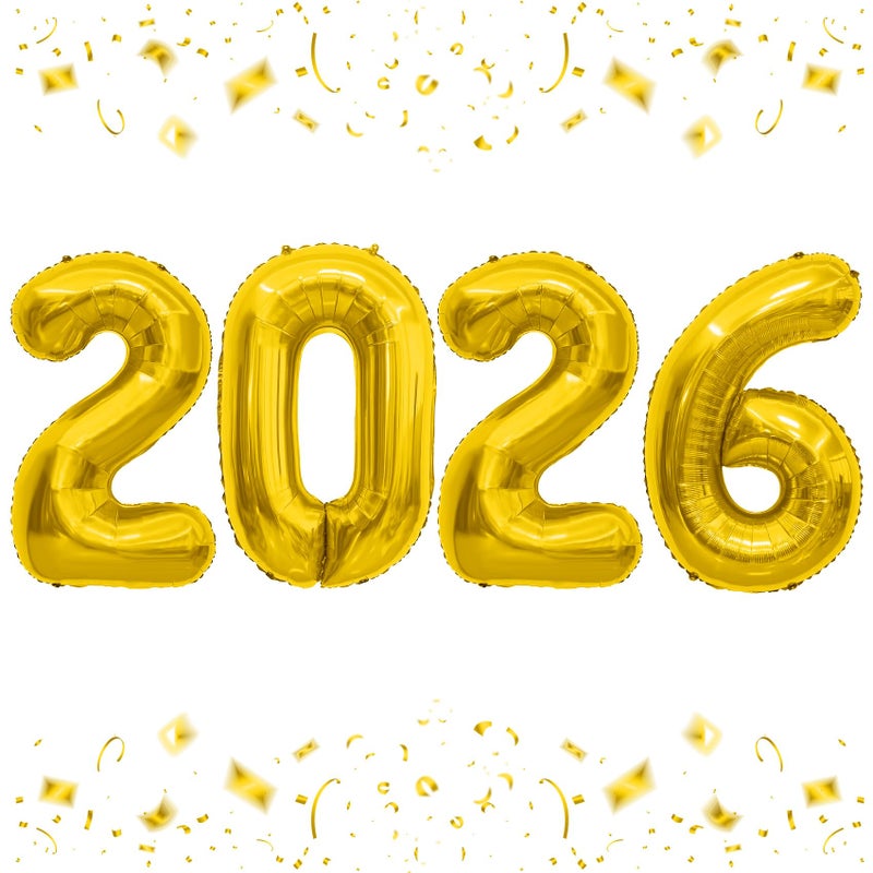 Libemskix 2026 Balloons, 40 Inch 2026 Number Balloons Gold 2026 Balloon Large Foil New Year Balloon Numbers 2026 Mylar Baloons for Birthday Christmas Graduation New Years Eve Party Supplies Decorations - Image 1