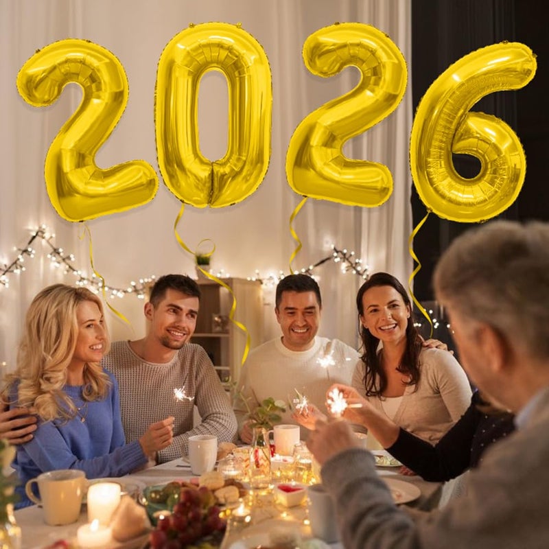 Libemskix 2026 Balloons, 40 Inch 2026 Number Balloons Gold 2026 Balloon Large Foil New Year Balloon Numbers 2026 Mylar Baloons for Birthday Christmas Graduation New Years Eve Party Supplies Decorations - Image 4