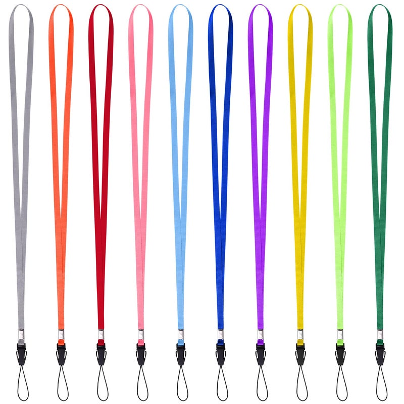 Wisdompro 30 Pack 17 inch Long Colorful Quick Release Neck Lanyard Strap Bulk for USB Flash Drives, Keys, Keychains, ID Name Tag Badge Holders - Assorted Colors - Image 3