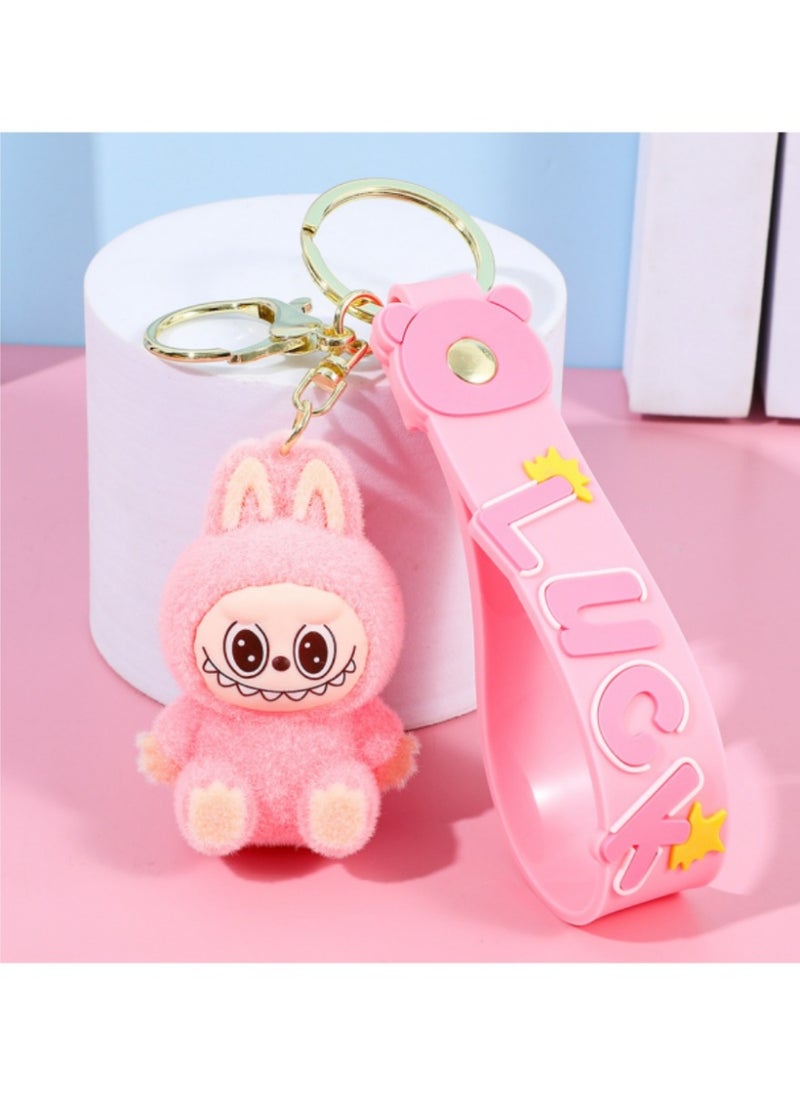 LABUBU Labubu Keychain for Women and Girls – Cute Mini Cartoon Monster Pendant, Creative Animal Keyring for Car Keys, Bags, Backpacks – Fun Gift for Friends, Kids, and Collectors  - Image 1