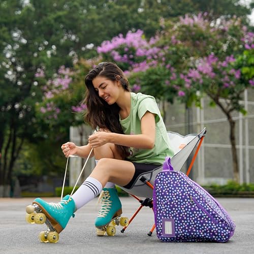 BAUXZOR Skate Bags for Roller Skates, Ice Skates, Quad Skates, Inline Skates, Figure Skates, Skate Accessories for Kids and Adults (Heart Lilac 11) - Image 4