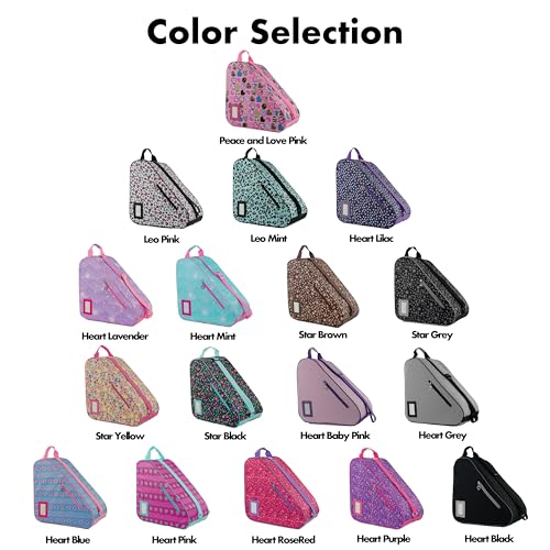BAUXZOR Skate Bags for Roller Skates, Ice Skates, Quad Skates, Inline Skates, Figure Skates, Skate Accessories for Kids and Adults (Heart Lilac 11) - Image 5