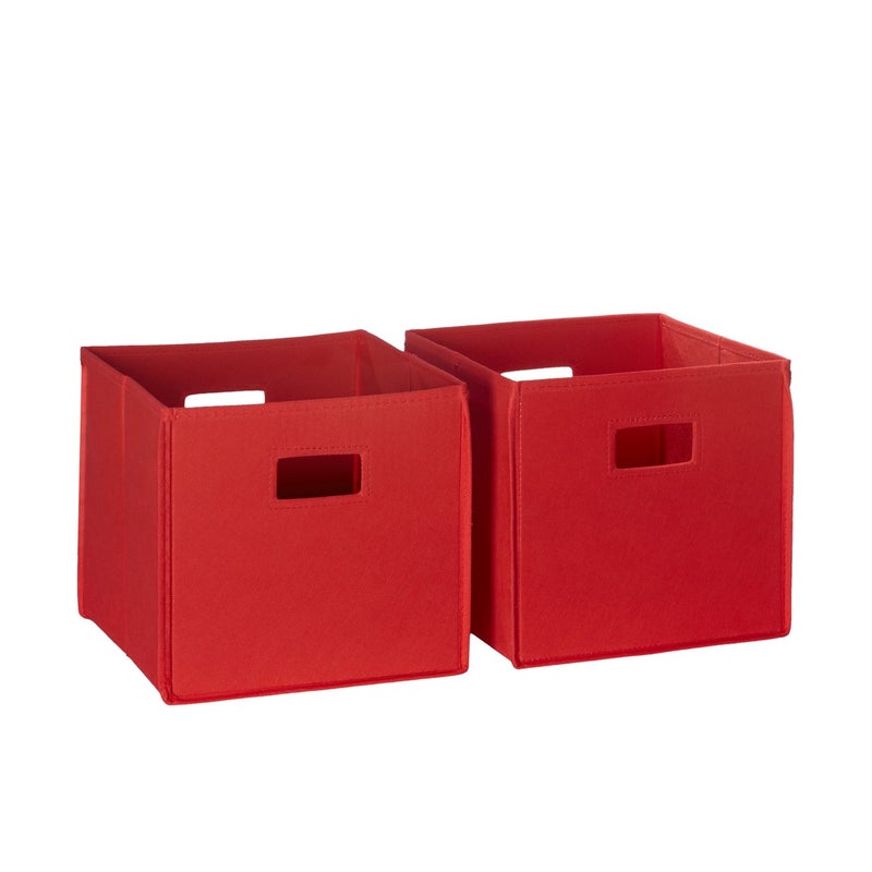 RiverRidge Folding Storage Bins with Handles Red Cube Storage Organizer for Closet Bedroom  Playroom  Closet Organizers and Storage Set of 2 - Image 1