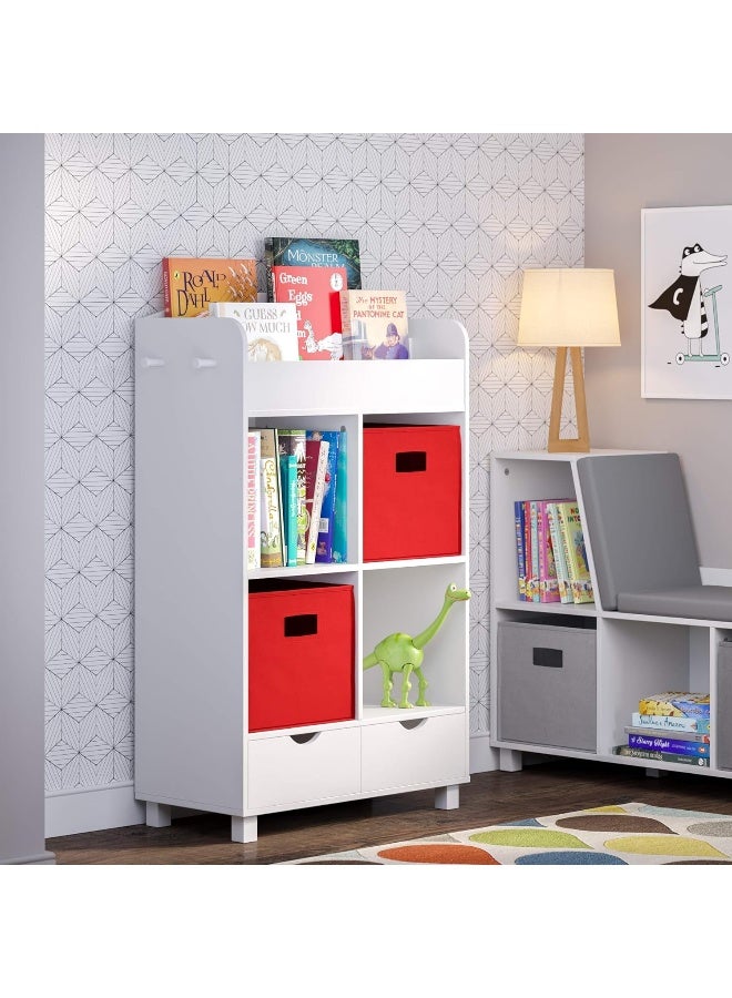 RiverRidge Folding Storage Bins with Handles Red Cube Storage Organizer for Closet Bedroom  Playroom  Closet Organizers and Storage Set of 2 - Image 5