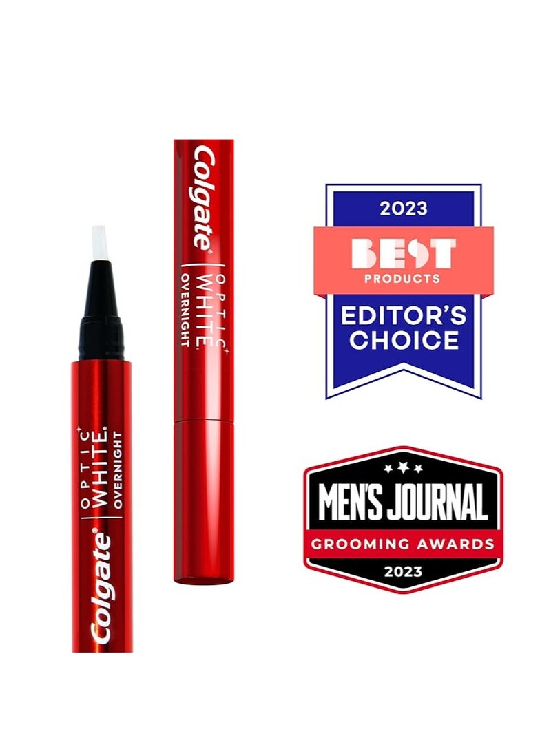 كولجيت قلم تبييض الاسنان اوبتيك وايت ليلي امن على المينا ونباتي ويزيل بقع الاسنان لتبييض الاسنان الحساسة بسعة 35 علاج ليلي لكل قلم 0.08 اونصة من قطعتين من كولجيت - Image 3